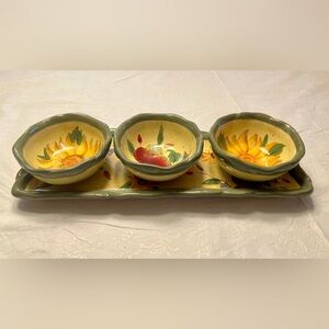 Bella Casa by GANZ Sunflower Ceramic Bowl Set